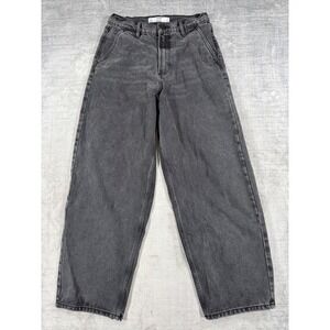 Urban Heritage Jeans Womens 28 Black Skater Wide Leg Baggy Barrel Faded Y2K